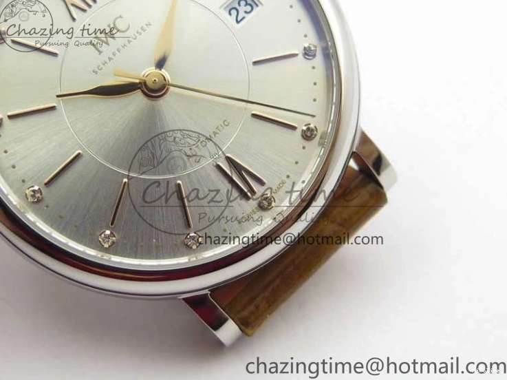 MIROTIME 0515 Durable Portofino 37mm SS V7F 1:1 Best Edition White Dial on Light Brown Leather Strap A 7092